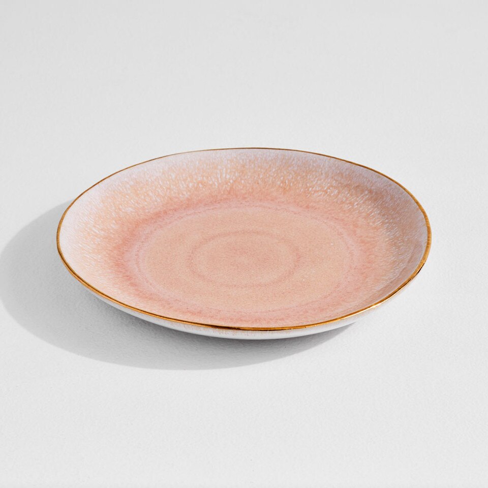 Reactive Glaze GoldRimmed Salad Plates West Elm Australia